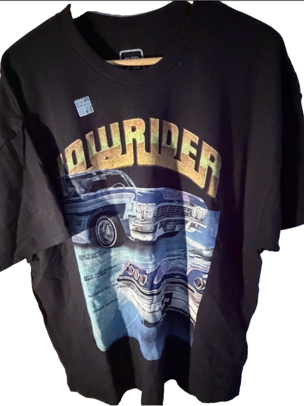 black Lowrider brand t-shirt classic cars size 2XL
